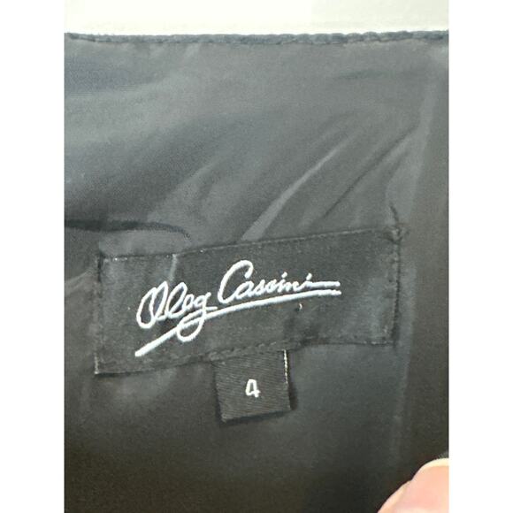 Oleg Cassini Black & Gold Silk Blend Maxi Dress with Beaded Waist Size 4 - Picture 7 of 11